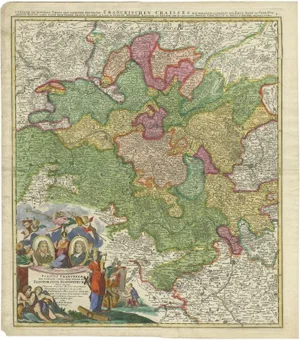 Antique Map of the Circle of Franconia by Homann, 1703