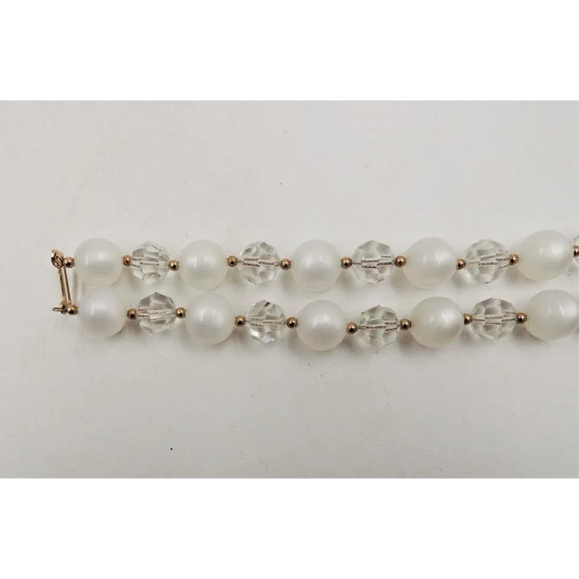 Napier Vintage 1960s Signed Napier Moonglow Beaded Bracelet For Sale - Image 4 of 6