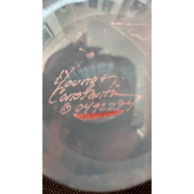 Signed & Numbered Young & Constantin Studio Art Glass Trumpet Vase 1992 For Sale - Image 14 of 16