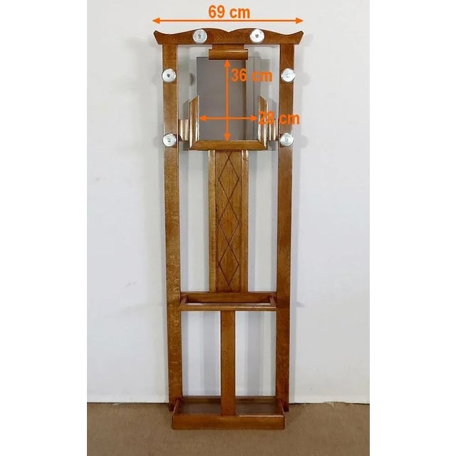 Small Solid Oak Coat Rack, 1940 For Sale - Image 17 of 18