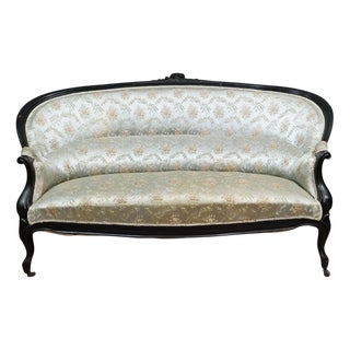 Napoleon III Bench in Blackened Wood, 1850s For Sale