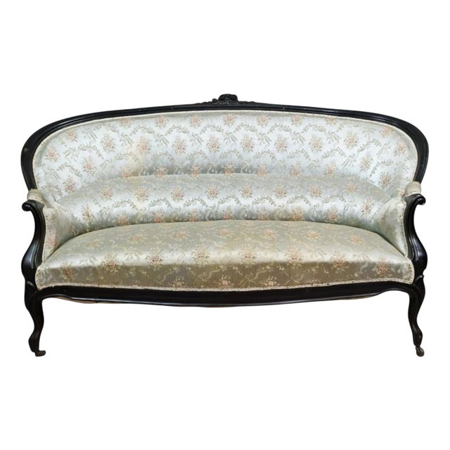 Napoleon III Bench in Blackened Wood, 1850s For Sale