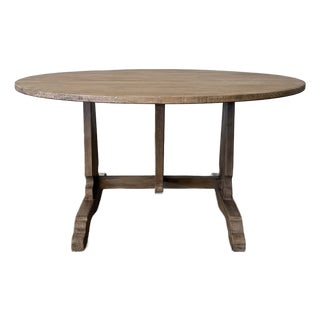 Lyon Reclaimed European Pine Oval Dining Table or Center Table in Natural For Sale