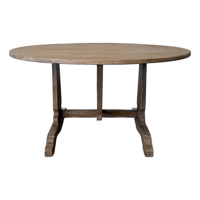 Lyon Reclaimed European Pine Oval Dining Table or Center Table in Natural For Sale