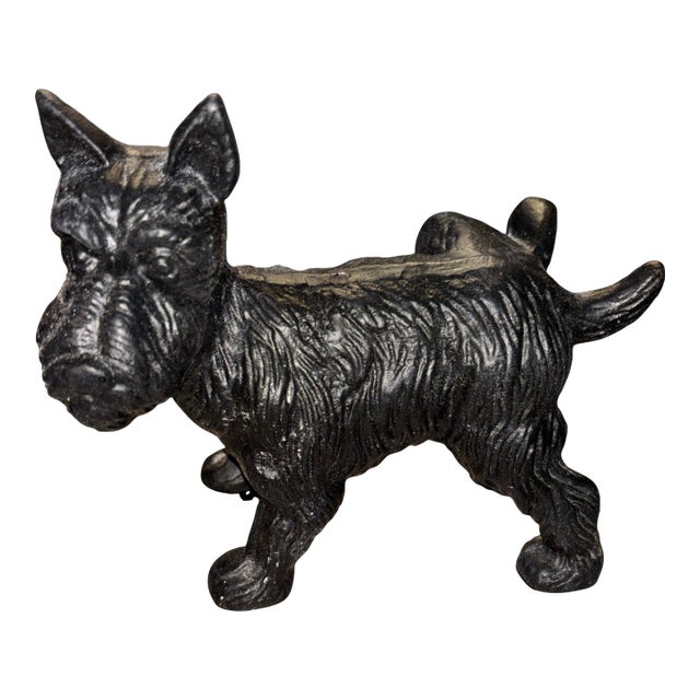 Mid 20th Century Cast Iron Scottish Terrier ("Scottie") Dog Doorstop and Bookend For Sale