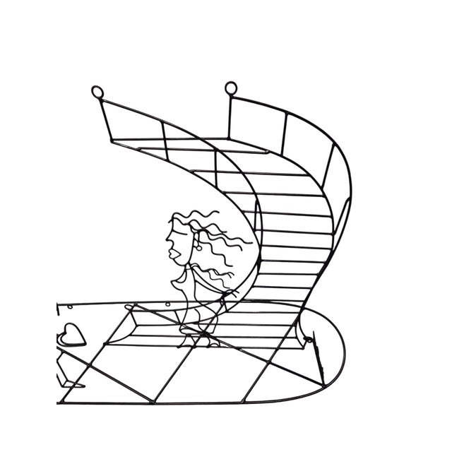 Postmodern Vintage Barrett DeBusk Wire Art Sculpture Couple Metal Date Night MCM Postmodern For Sale - Image 3 of 18