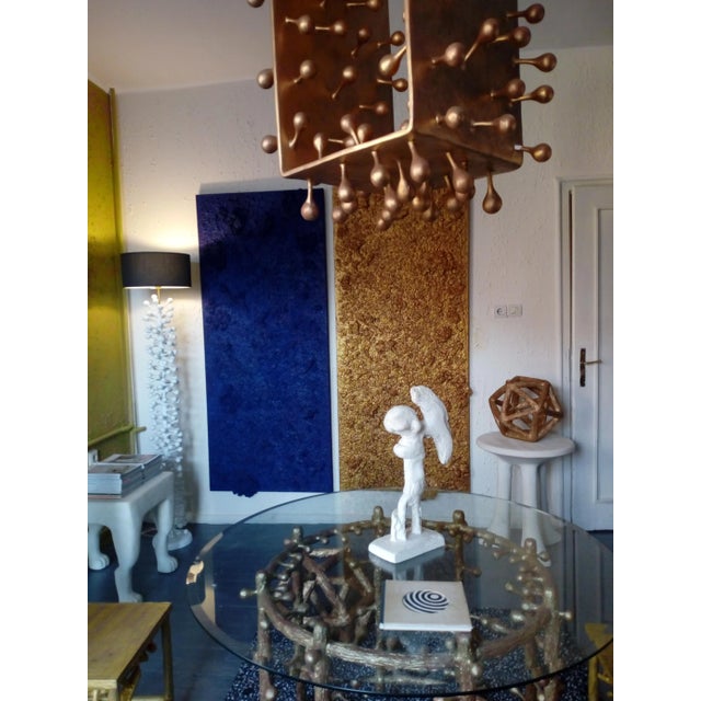 Contemporary 34" X 80" "Homage to Yves Klein" Contemporary Minimalist Diptych Mixed-Media Painting by Diane Grant For Sale - Image 3 of 12
