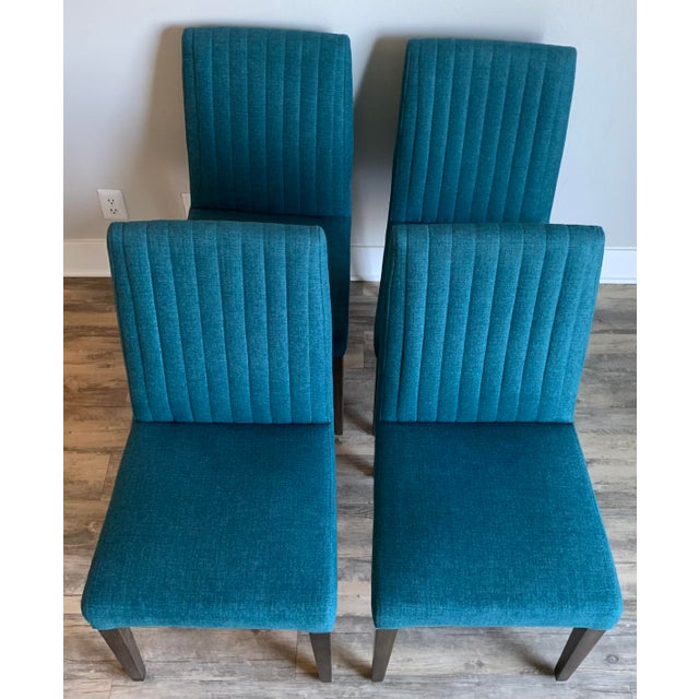 Modern Channel Tufted Dining Side Chairs, Set of 4 For Sale - Image 14 of 15