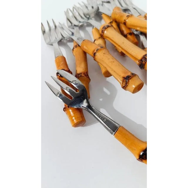 Vintage Dessert Set Flatware with Cake Servers in Stainless Steel, 1970s, Set of 14 For Sale - Image 3 of 17