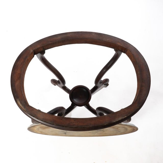 Oval Victorian Walnut Marble Top Table For Sale - Image 13 of 17