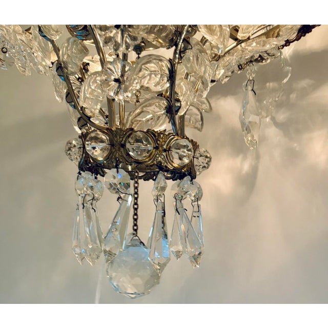 Original retail $6310, stylish Myran Allan Luxury Lighting Neoclassical Antique Silver Petite Bohemian Crystal Semi-Flush...