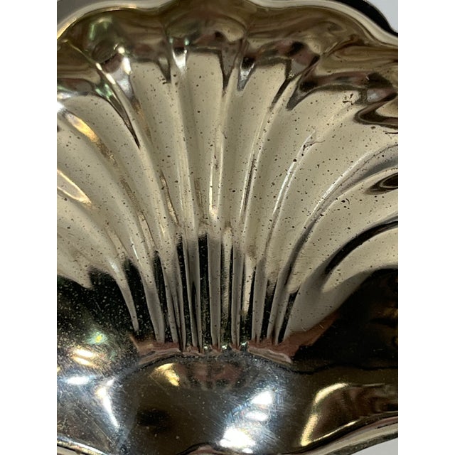 Silver Vintage English Silver Plate Shell Caviar Dish With Glass Liner, Coastal Regency Style For Sale - Image 8 of 10