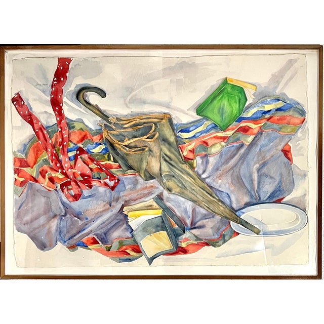 Polly Kraft, American Woman Artist Society Doyenne Polly Kraft Large Watercolor Painting, 1984 For Sale - Image 11 of 14