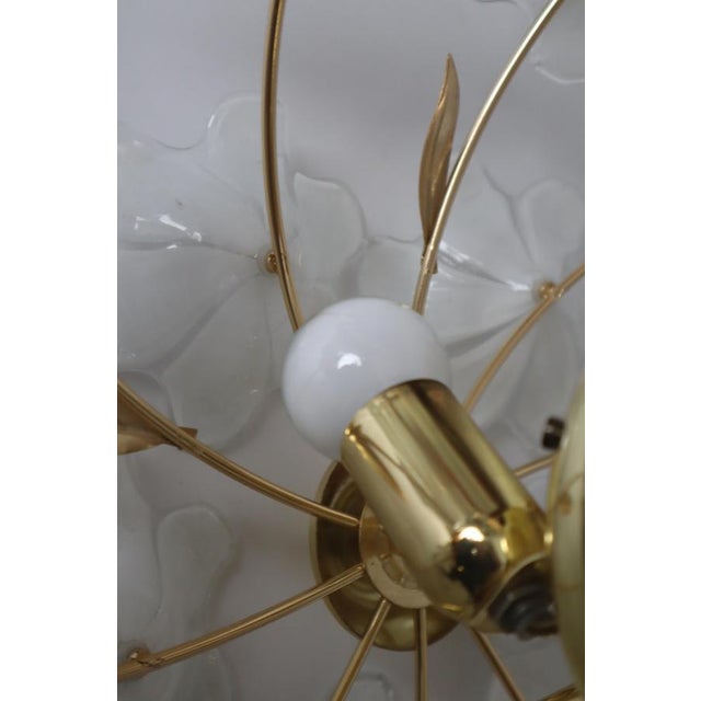 Ceiling Lamp with White Murano Glass Flowers by Hosel, 1980s For Sale - Image 14 of 18