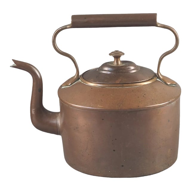 Antique English George III Copper Kettle Pot 1800s For Sale