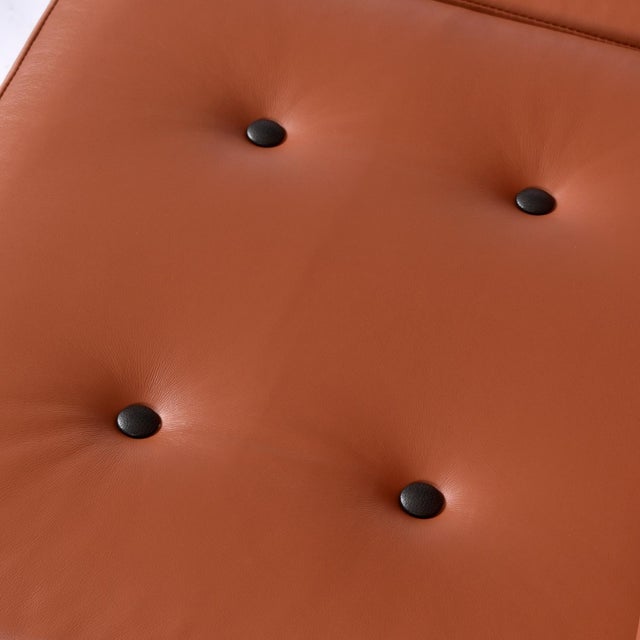 Danish Modern Teak Sofa With Caned Sides Restored in New Leather For Sale - Image 9 of 16