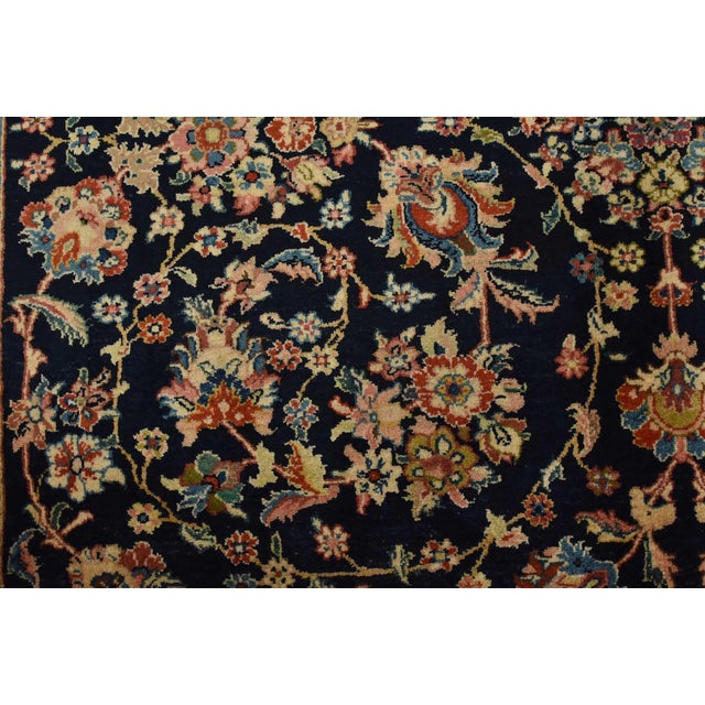 Sarouk Rug 7’1” X 9’11” Blue Wool Vintage Traditional Hand-Knotted Carpet For Sale - Image 10 of 15