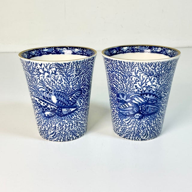 Mottahedeh 1990s Vintage English Coastal Boho Chic Mottahedeh Torquay 8 Oz Lowball Glasses - A Pair. For Sale - Image 4 of 9