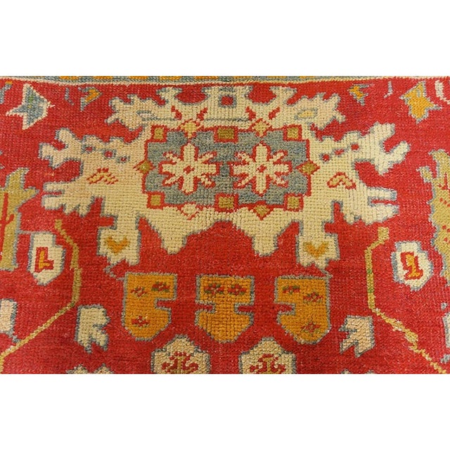 Late 19th Century Impressive Red Color Large Pattern Antique Room Size Turkish Oushak Rug For Sale - Image 5 of 5
