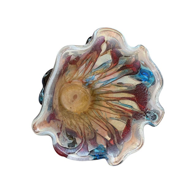 Italian Large Murano Polychrome Glass Vase Attributed to Barovier E Toso. Italy, 1960's. For Sale - Image 3 of 8