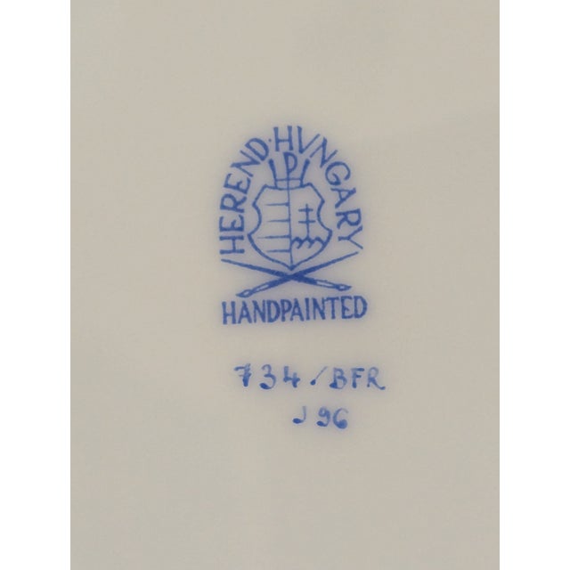 1990s Herend Fruits & Flowers Pattern Breakfast Cups & Saucers Set- 8 Pieces For Sale - Image 9 of 9