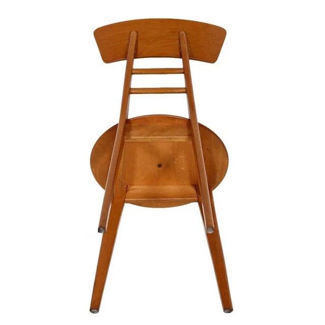 1960s Mid-Century Modern Italian Beech & Rubber Side Chair For Sale - Image 5 of 6