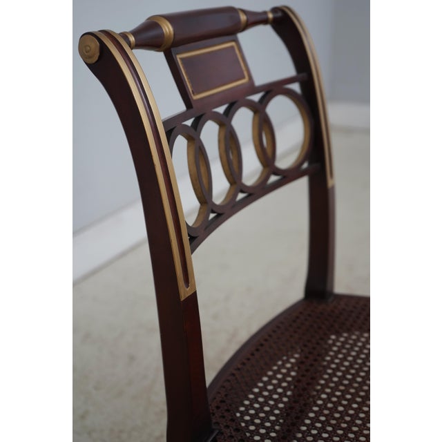 Brown Baker Regency Style Cane Seat Chair For Sale - Image 8 of 18