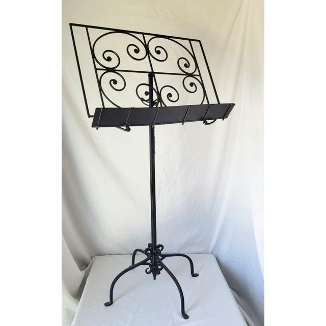 Mid-Century Modern Vintage Metal Scroll Music Stand For Sale - Image 3 of 8