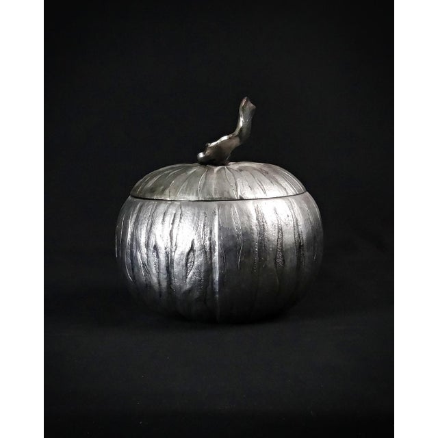 Vintage Silver Metal Pumpkin Ice Bucket by Mauro Manetti, 1970s For Sale - Image 11 of 13