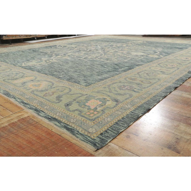 Large Turkish Oushak Rug - 12'02 X 14'09 For Sale In Dallas - Image 6 of 9