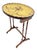 English Vintage Scalloped Floral Faux Bamboo Side Table For Sale - Image 3 of 9