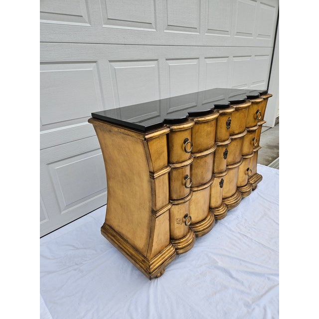 Wood Gold Leaf or Gilt Scalloped Front Chest of Drawers For Sale - Image 7 of 18