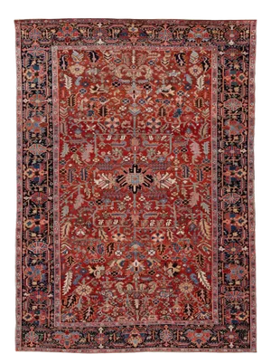 Antique Red Heriz Persian Handmade Wool Rug