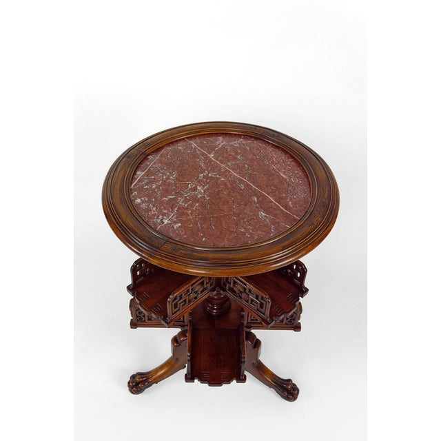 Japanese Bookcase Pedestal Table attributed to Gabriel Viardot, France, 1880s For Sale - Image 10 of 17
