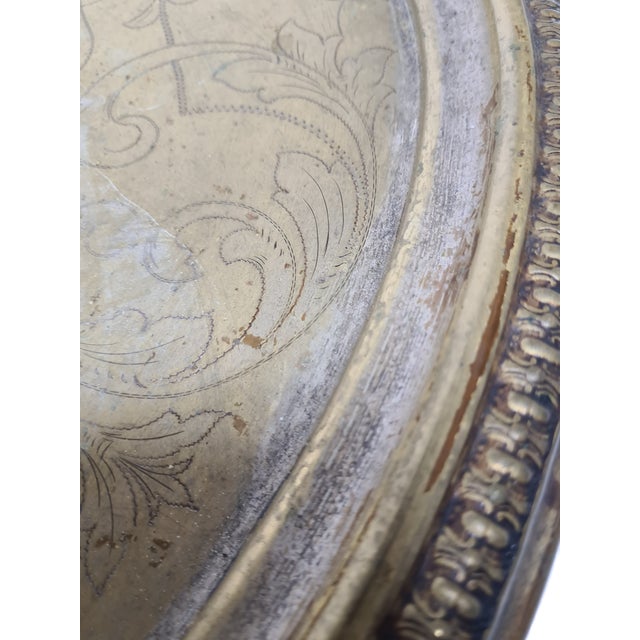 Antique Polish Oval Guilloshed Tray from Jarra, 1890s For Sale - Image 11 of 12