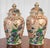 - Original 1970's Asian Chinoiserie Porcelain Urns - Attractive Ivory Crackled Finish Glazed - Hand Painted Cherry Blossom...