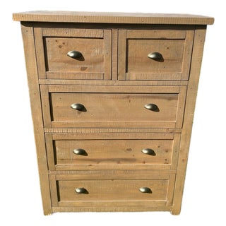 2010s Rustic Farmhouse Tallboy Dresser For Sale