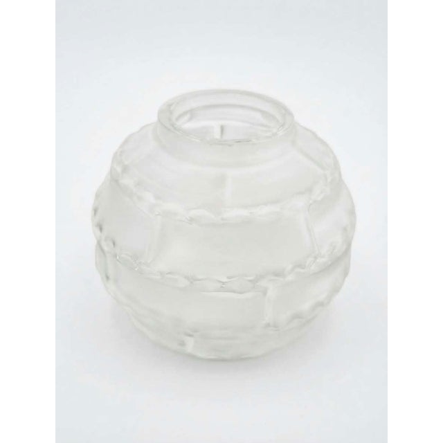 Vintage Ball Vase in Molded Pressed Glass by André Hunebelle, 1920s For Sale - Image 4 of 5
