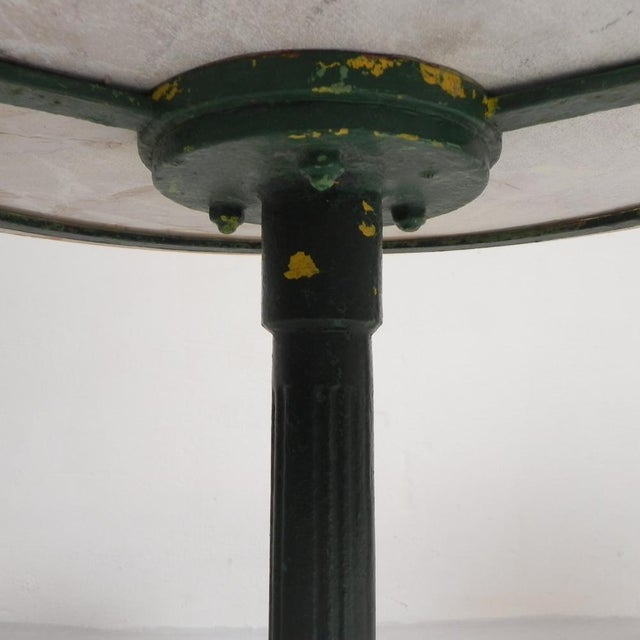 Metal Bistro Table with Cast Iron Legs and Marble Top, 1920s For Sale - Image 7 of 18