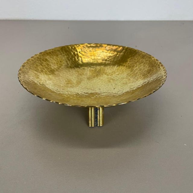 Vintage Brass Handmade Shell Plate, Germany, 1950s For Sale - Image 11 of 17