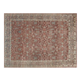 Early 20th Century Persian Tabriz Red Handmade Wool Rug For Sale