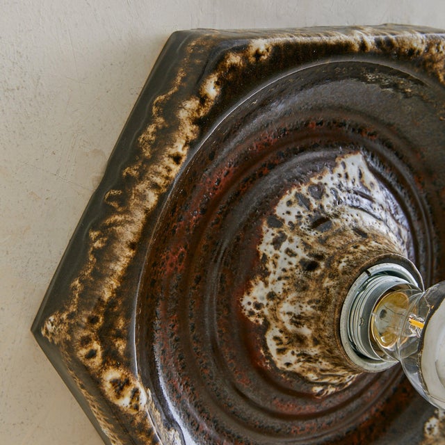1970s German Lava Glaze Ceramic Sconce Attributed to PAN Keramik, 1970s - 12 Available For Sale - Image 12 of 18