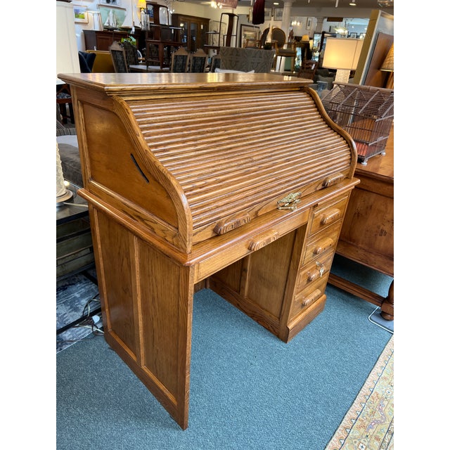 Powell Reproduction Rolltop Oak Desk Chairish