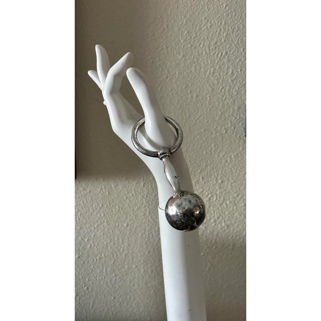 Metal Tiffany & Co. Sterling Silver Baby Rattle Sculpture Paperweight For Sale - Image 7 of 11