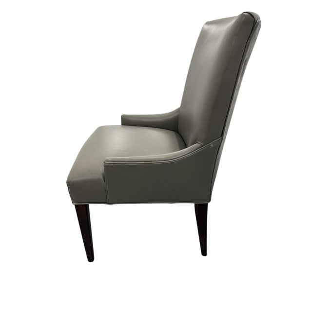 Traditional Arhaus Rhen Leather Side Arm Chair - Showroom Sample For Sale - Image 3 of 11