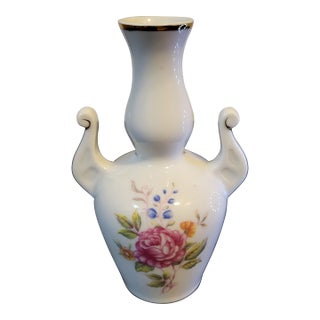 Vintage Hollohaza Hungary Miniature Porcelain Vase For Sale
