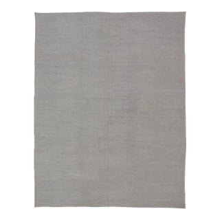 Reversible Large Modern Thick Flat Weave Rug in Minimalist Design With Khaki & Neutrals For Sale