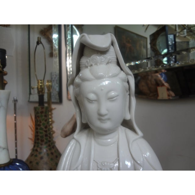 Chinese Blanc De Chine Guan Yin With Dragon For Sale - Image 4 of 13