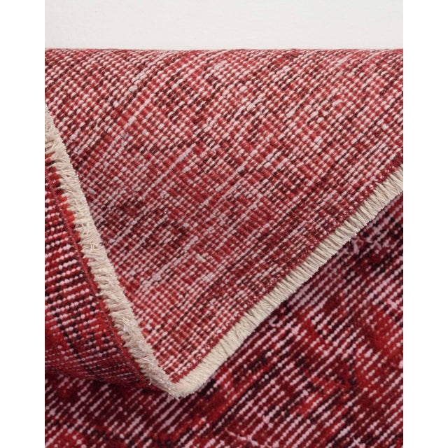 Red 1970s Vintage Turkish Oushak Handmade Wool Cotton Red Area Rug For Sale - Image 8 of 11
