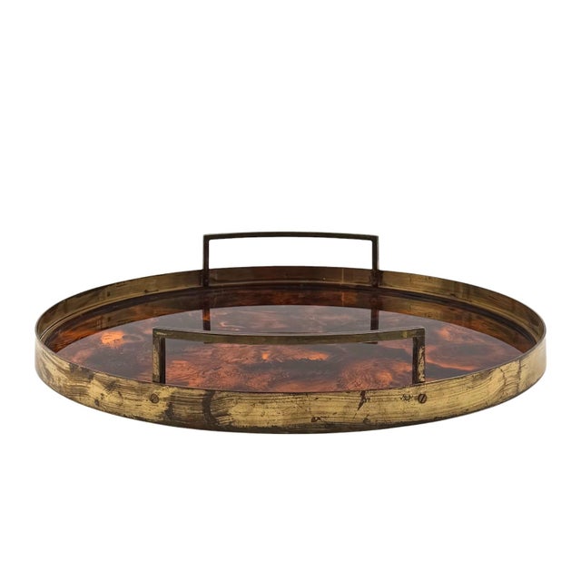 Hollywood Regency Round Tray, Italy, 1970s For Sale - Image 16 of 18